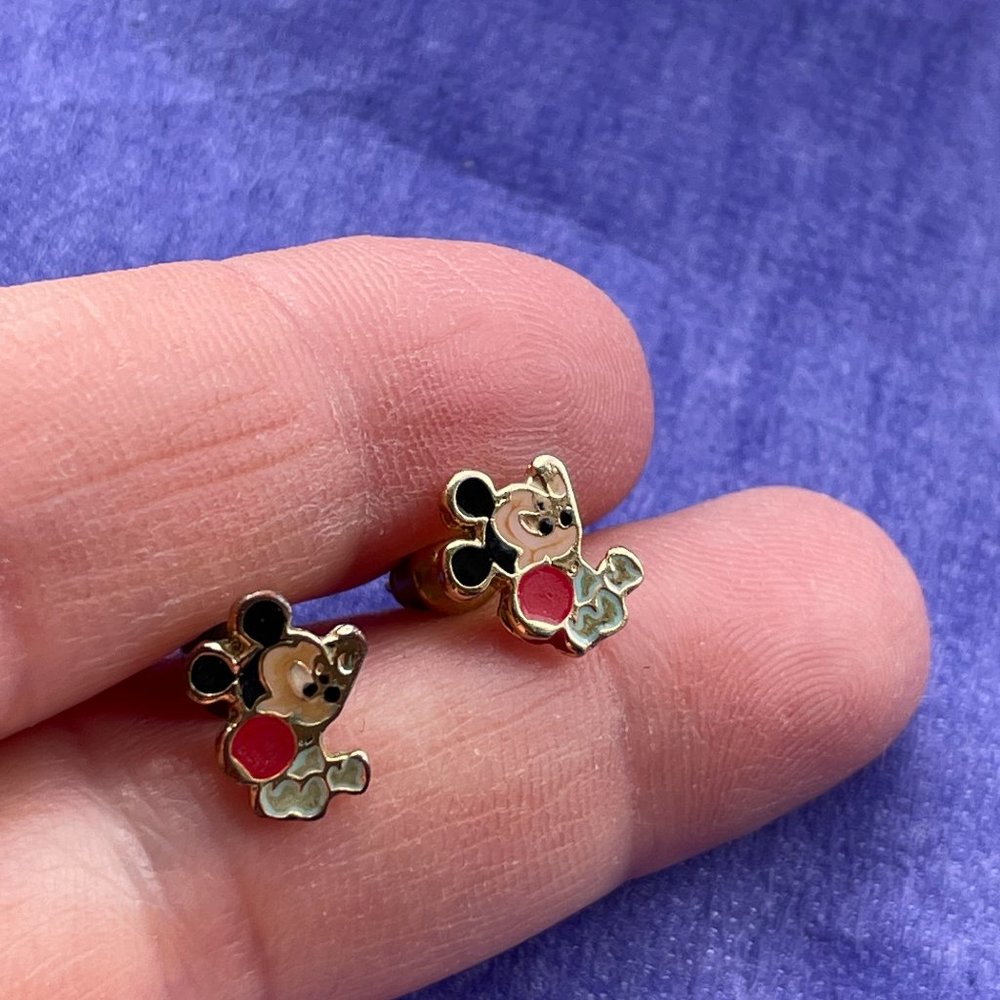 Mickey Mouse stud earrings for pierced ears